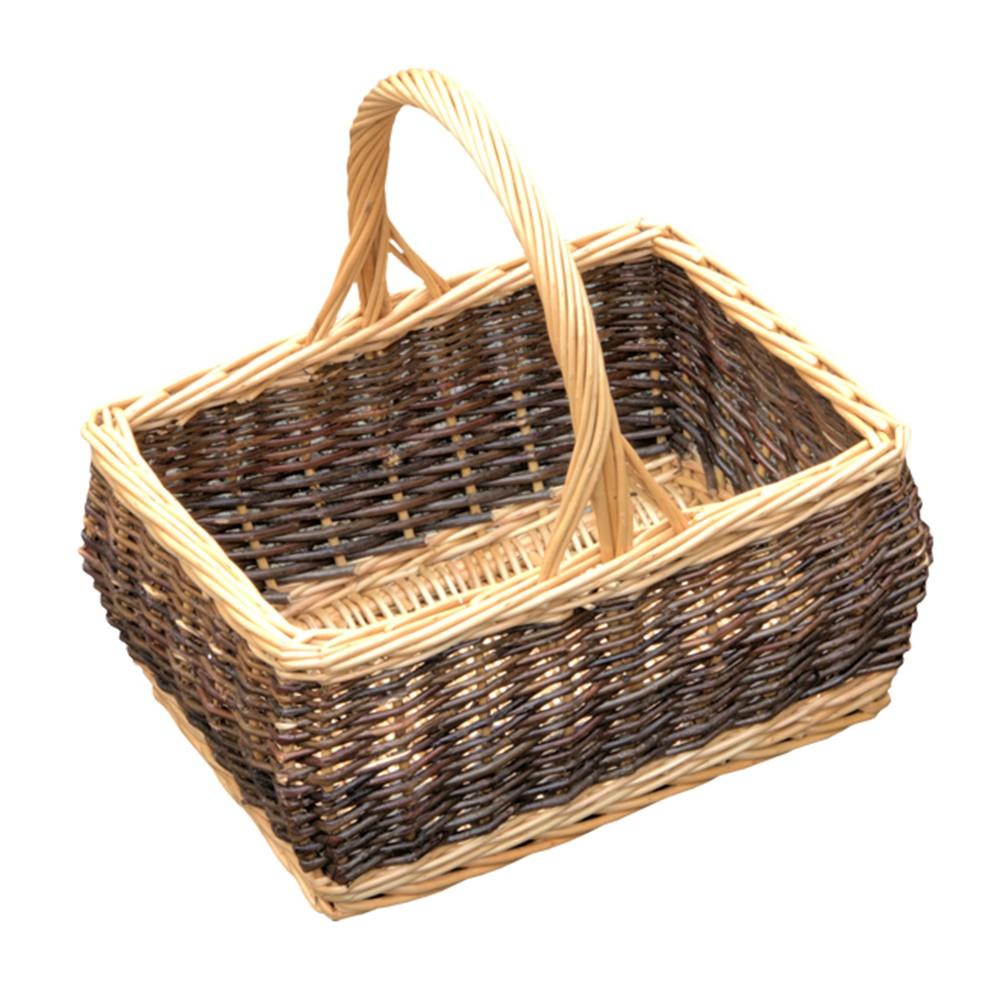 Rustic Rectangular Wicker Shopping Basket