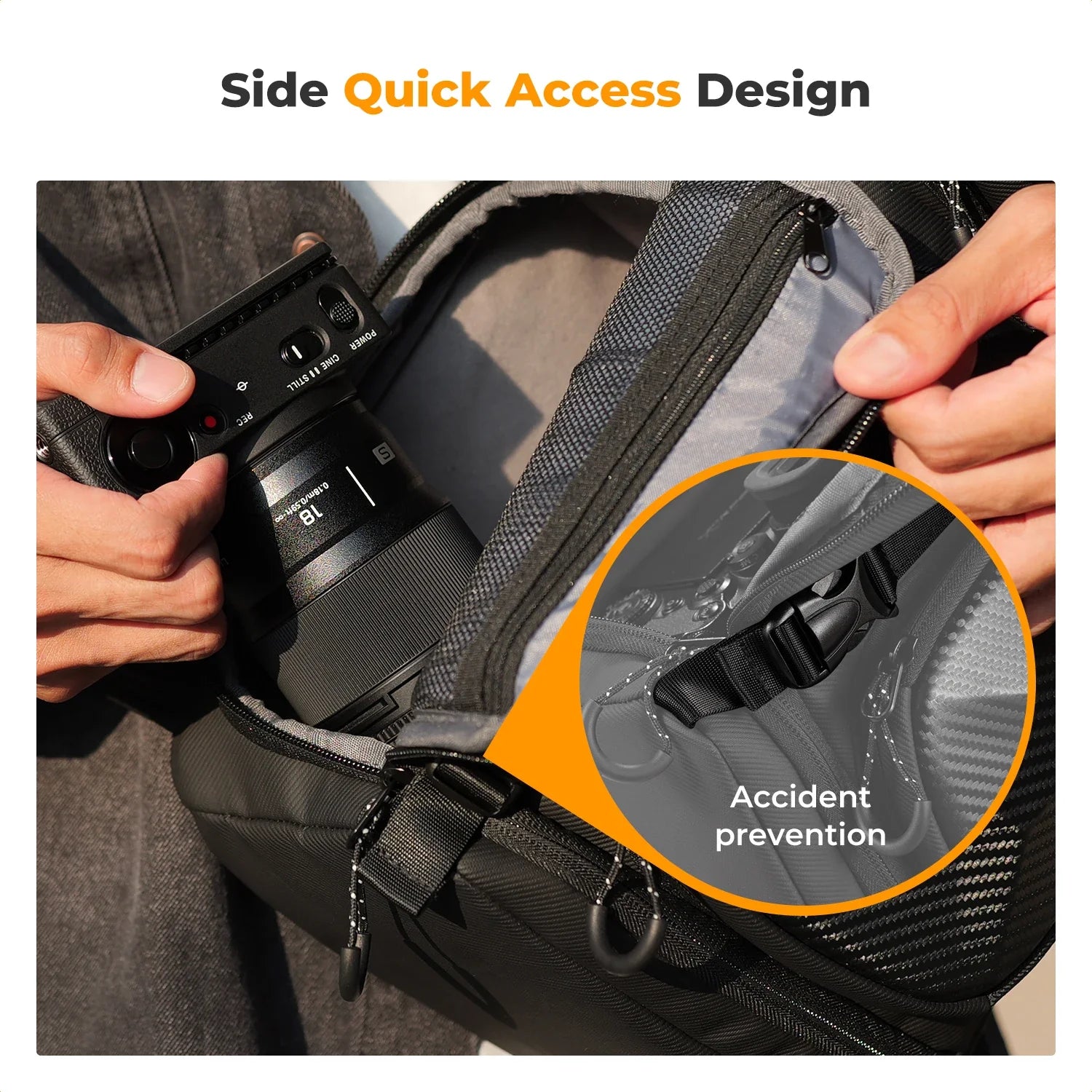 10L Hardshell Camera Sling Bag – Waterproof Crossbody Backpack for DSLR & Mirrorless Cameras