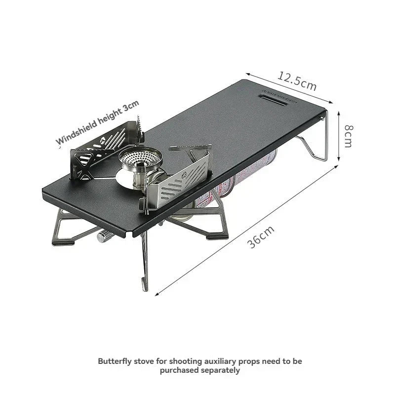 Portable Folding Camp Stove Rack Iron Black