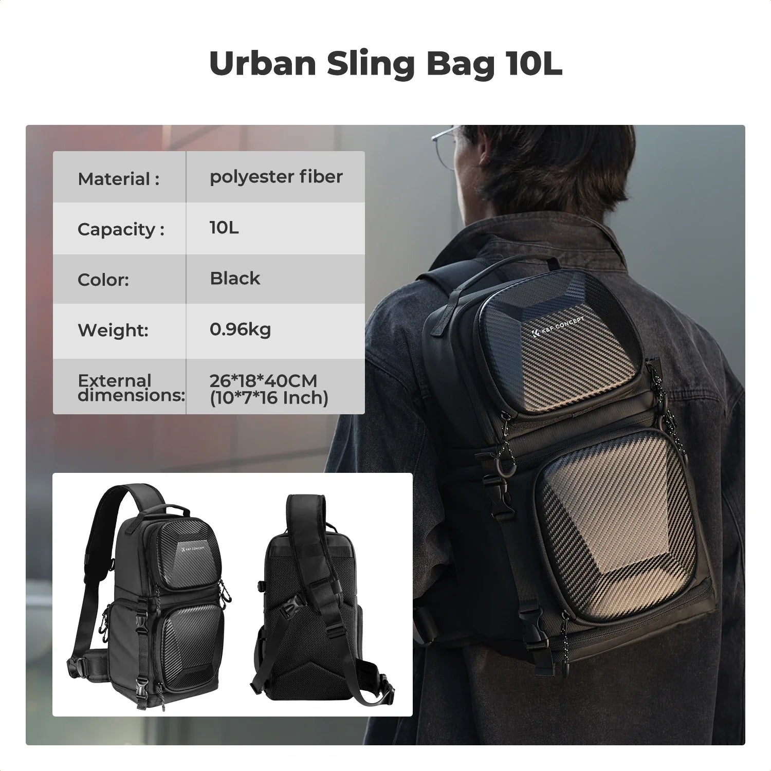10L Hardshell Camera Sling Bag – Waterproof Crossbody Backpack for DSLR & Mirrorless Cameras
