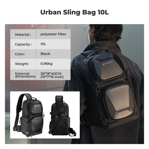 10L Hardshell Camera Sling Bag – Waterproof Crossbody Backpack for DSLR & Mirrorless Cameras
