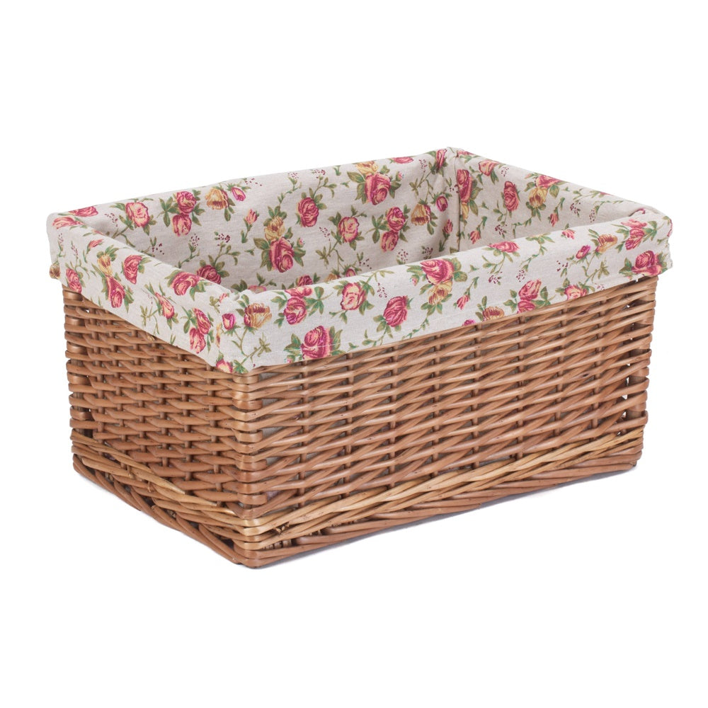 Double Steamed Garden Rose Wicker Storage Baskets