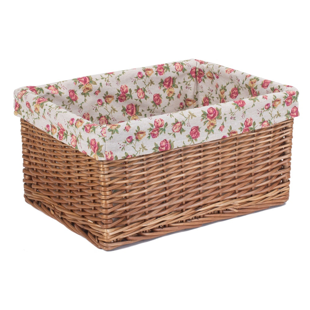 Double Steamed Garden Rose Wicker Storage Baskets