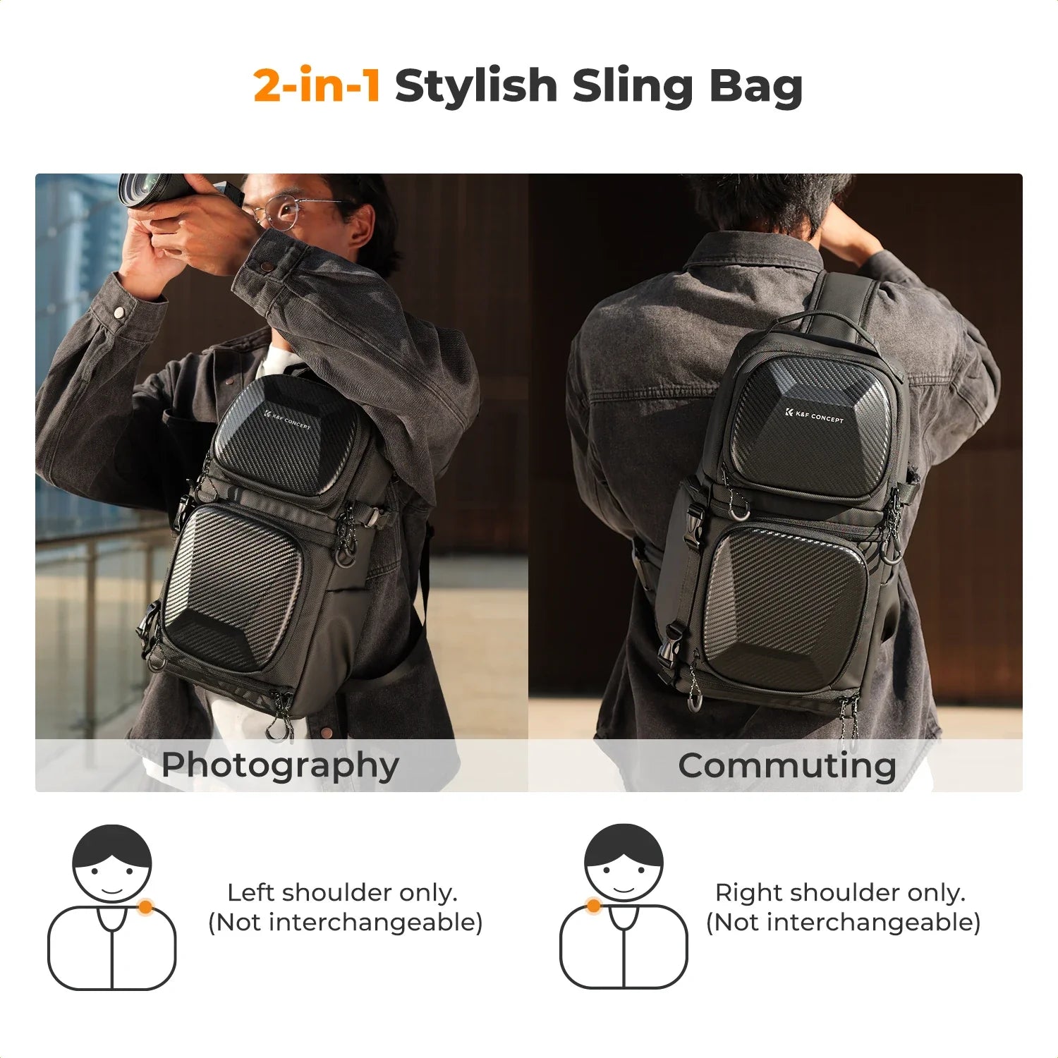 10L Hardshell Camera Sling Bag – Waterproof Crossbody Backpack for DSLR & Mirrorless Cameras