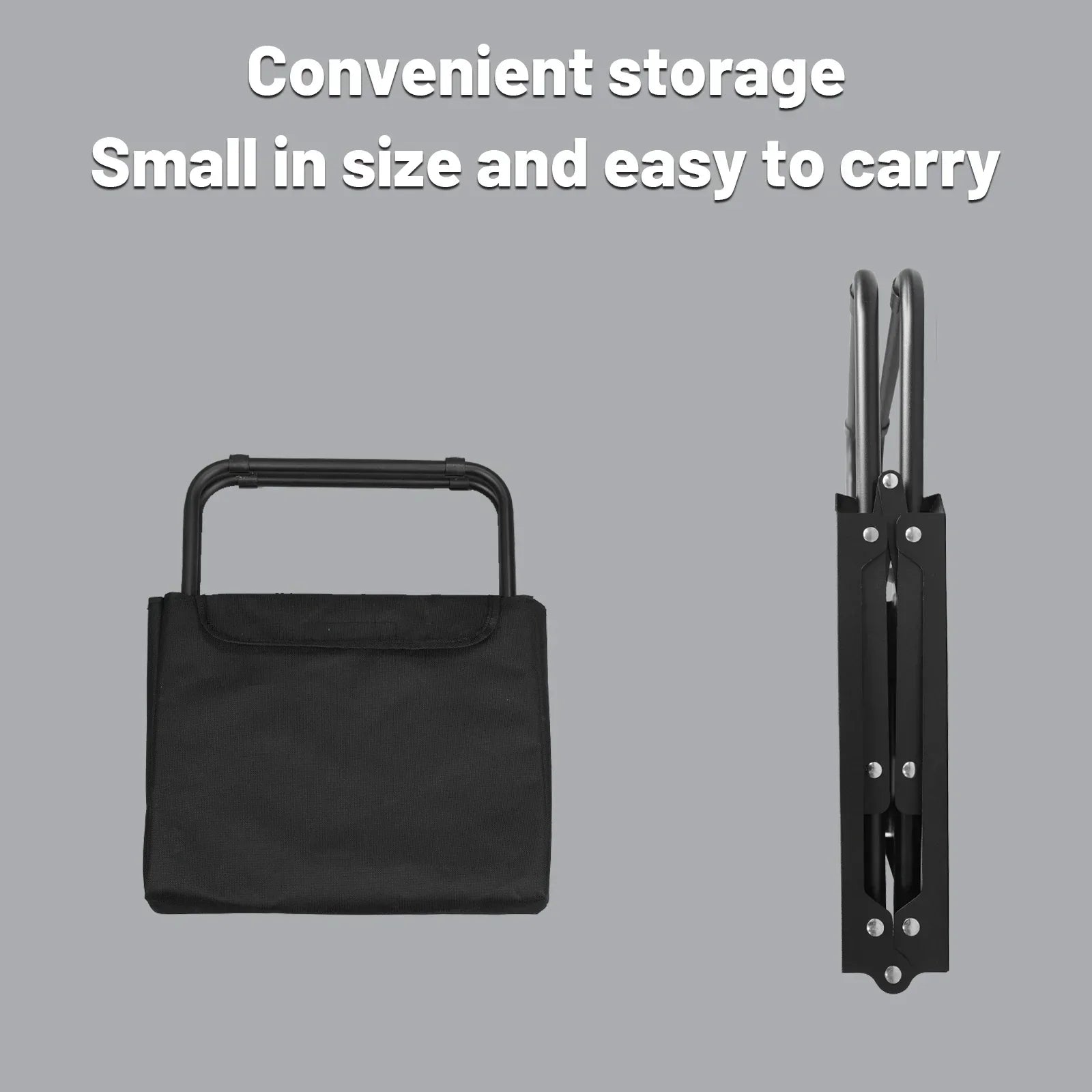 Portable Folding Camping Table Iron Table Black