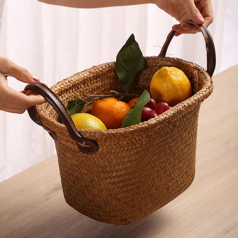 Foldable Seagrass Wicker Basket
