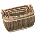 Set of 3 Three Tone Wicker Storage Baskets