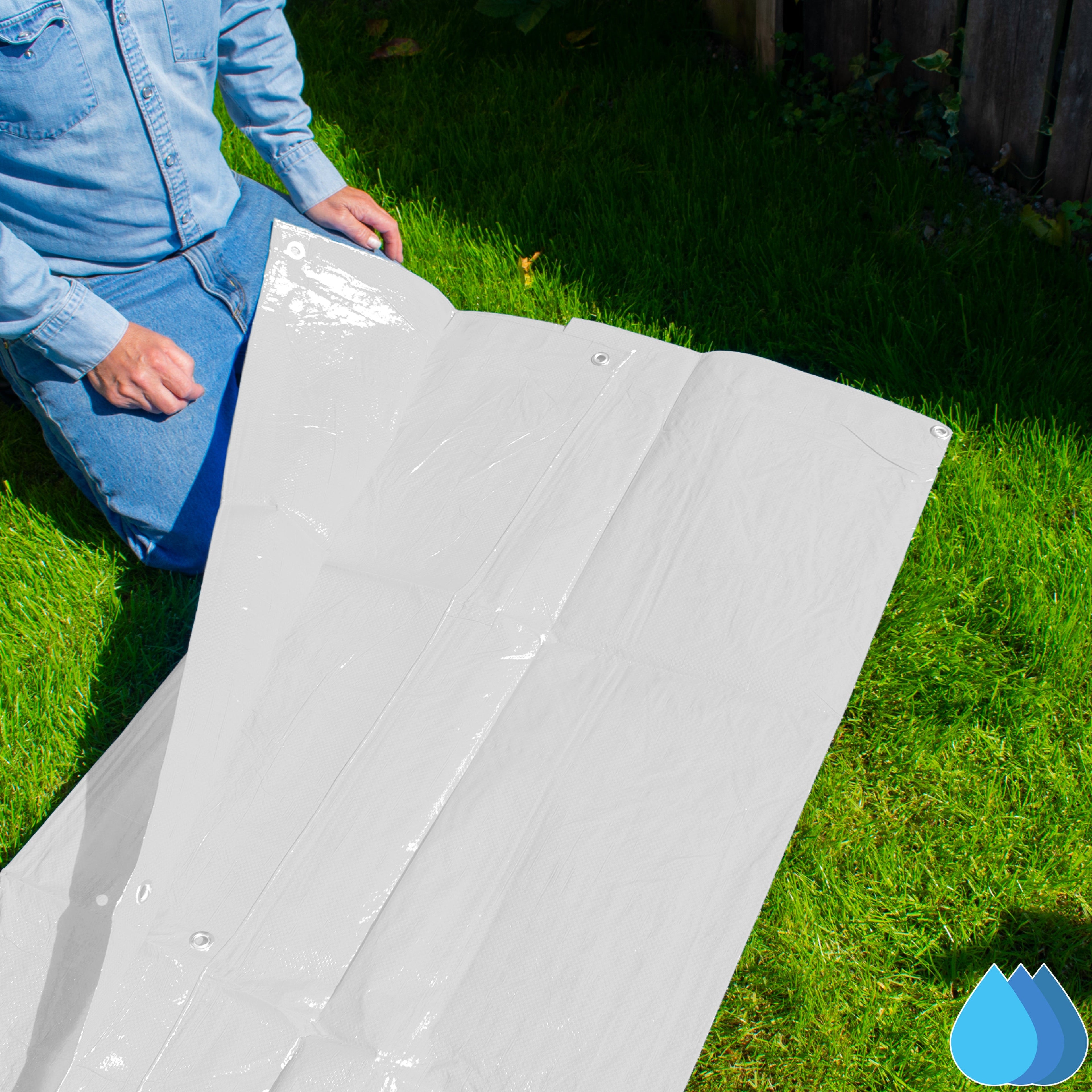 4m x 6m White Tarpaulins, M-Grade 90 GSM