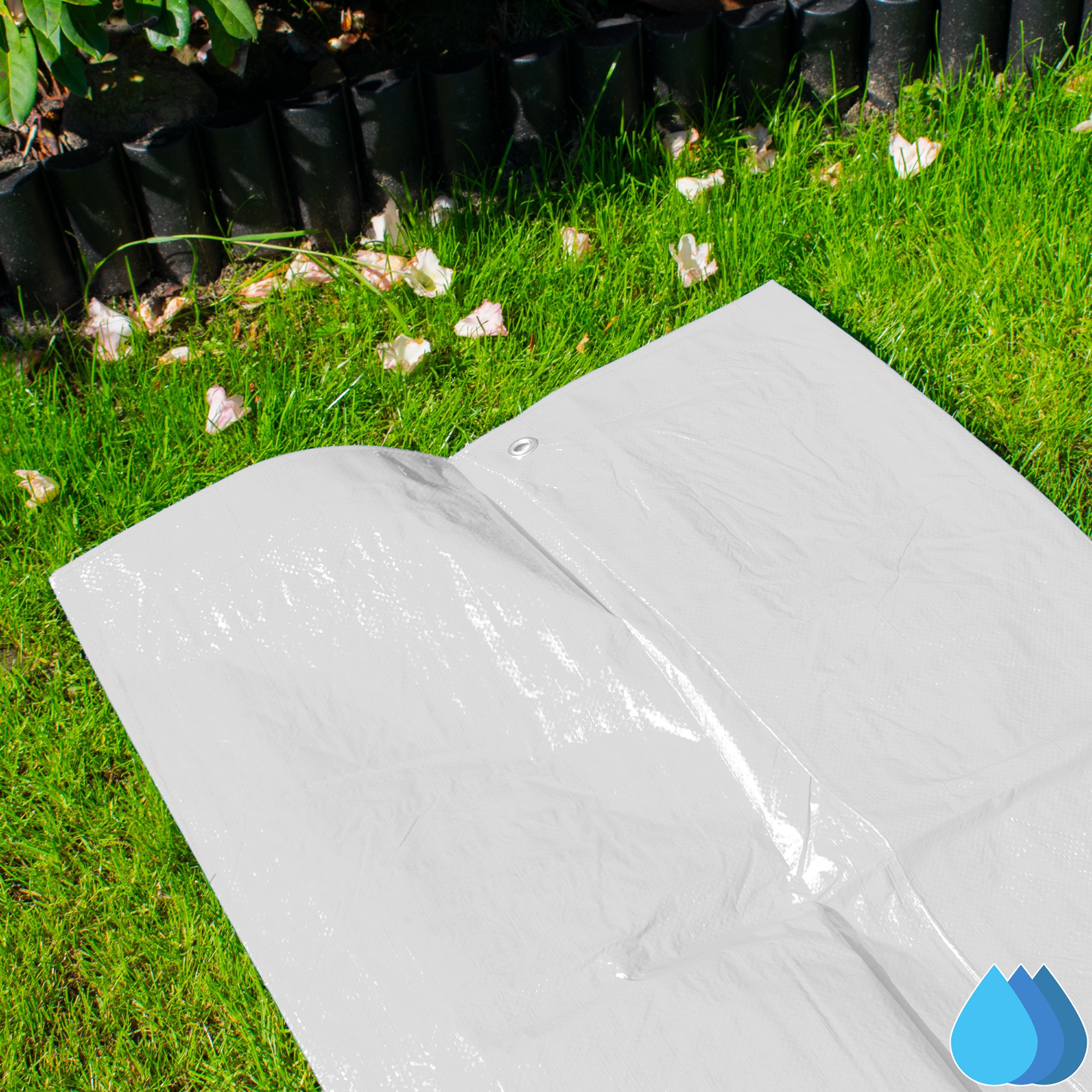 4m x 6m White Tarpaulins, M-Grade 90 GSM