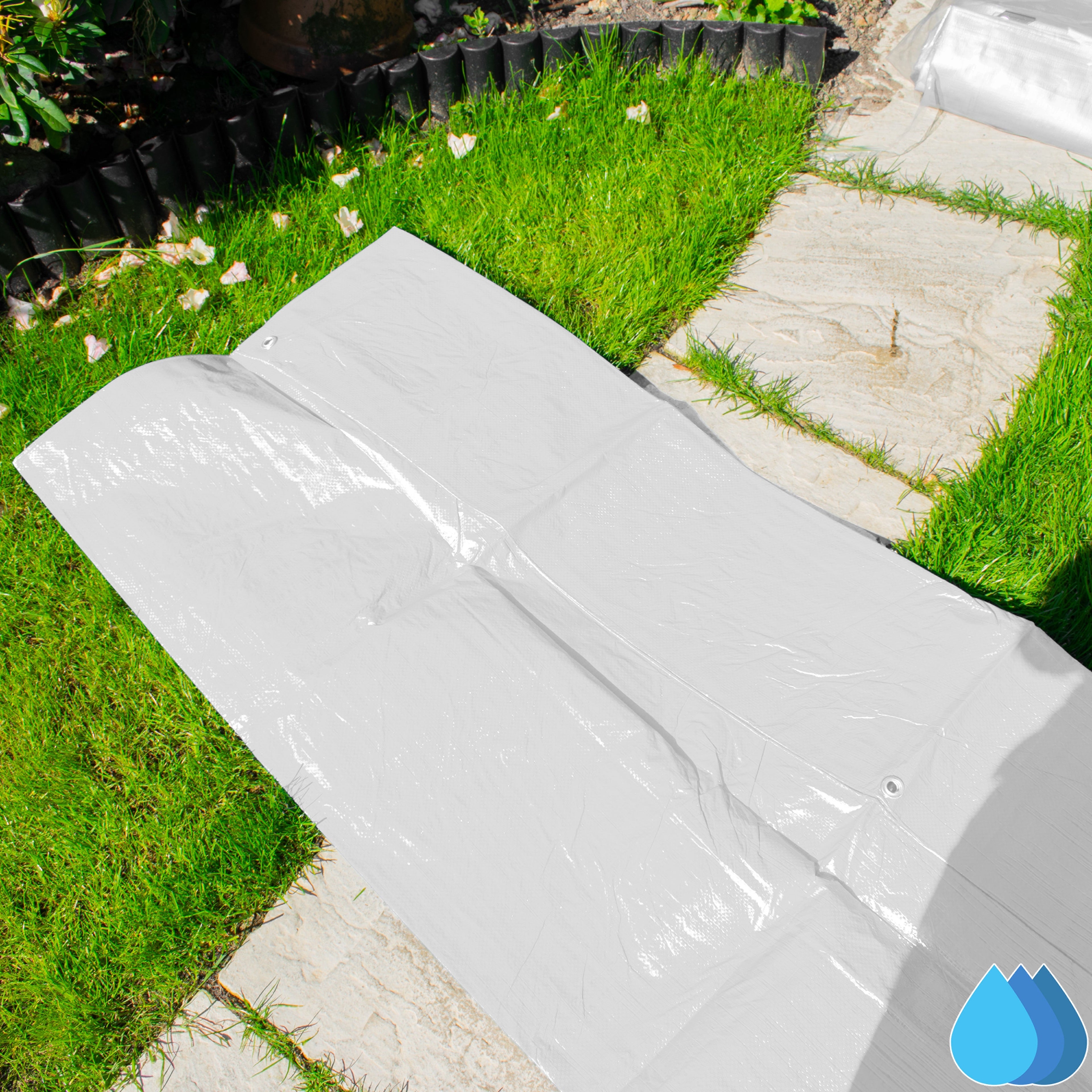 4m x 6m White Tarpaulins, M-Grade 90 GSM