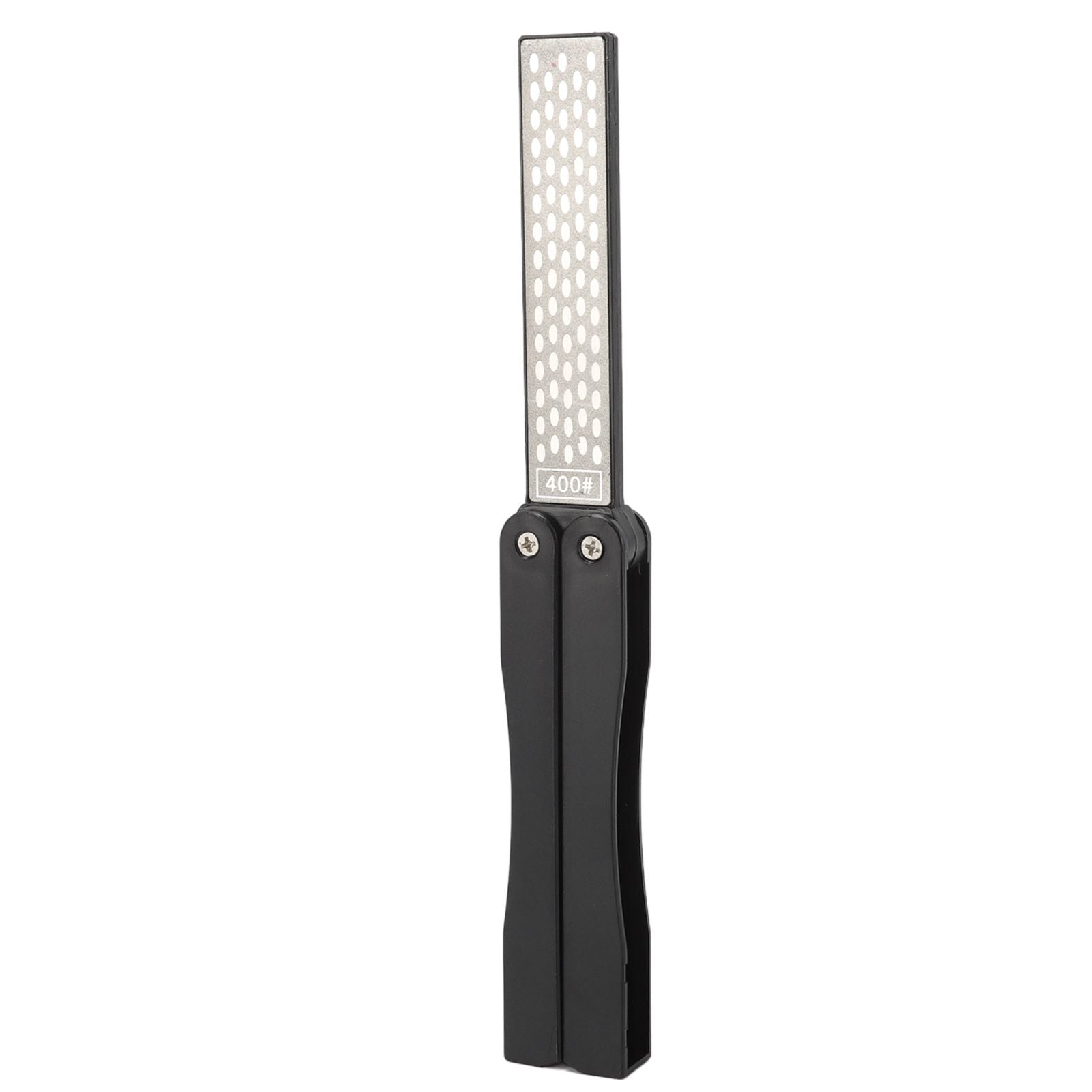 Double Sided Sharpener Portable Emery Fan Shaped Folded Pocket Sharpener for Outdoor Garden Black-2