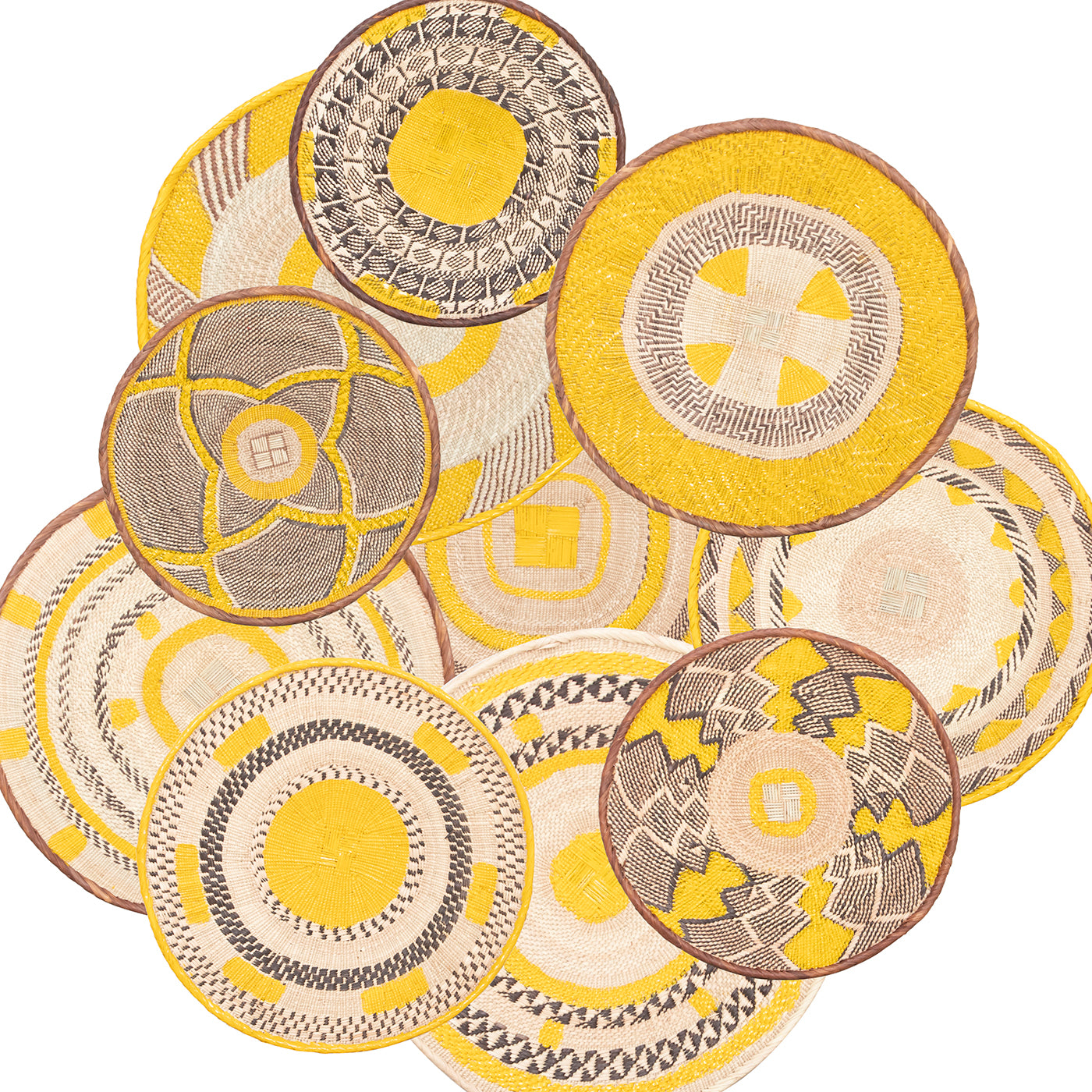 Tonga Painted Pattern Baskets | Yellow Pattern