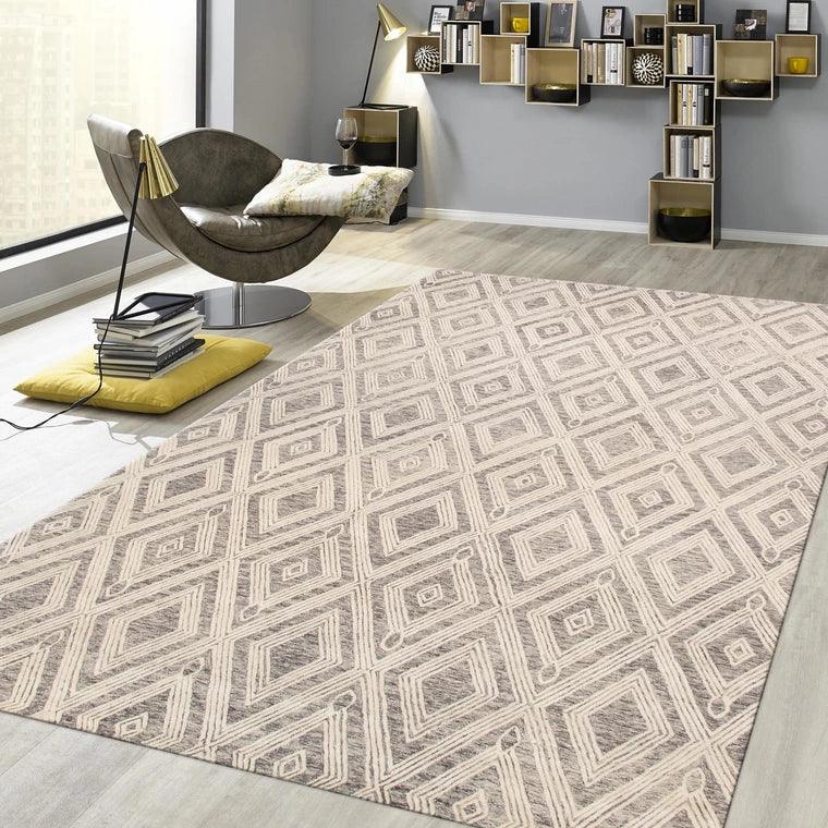Canvello Silk And Wool Soft Rugs For Living Room - 9'9" X 13'9"
