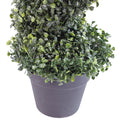 Pair of 120cm (4ft) Tall Artificial Boxwood Tower Trees Topiary Spiral Metal Top