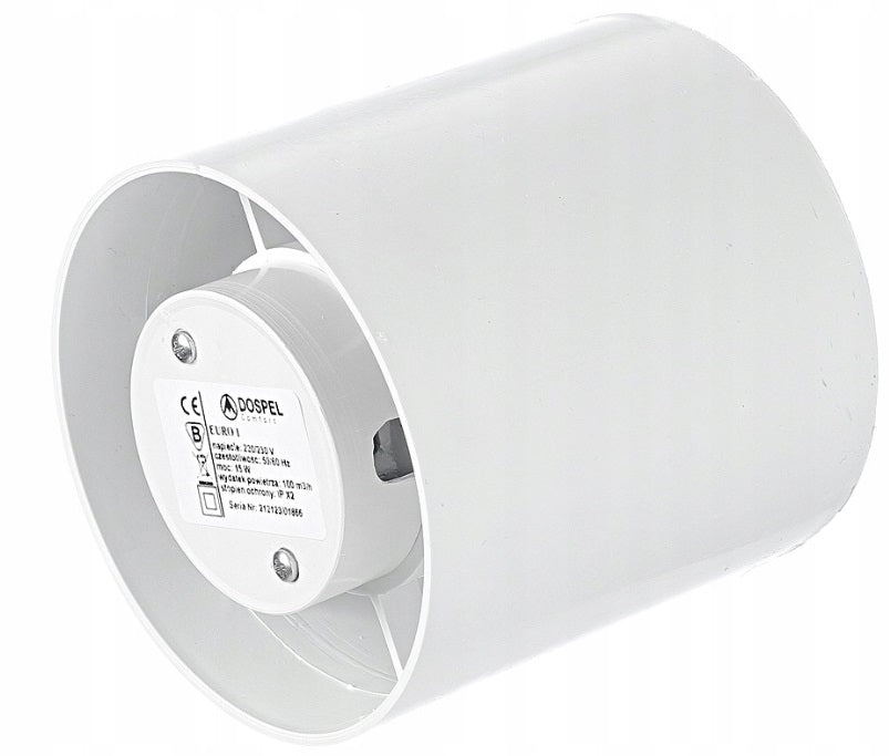 Euro 1 In Line Bathroom Fan 100mm DIY Tool Accessory Home and Garden Use