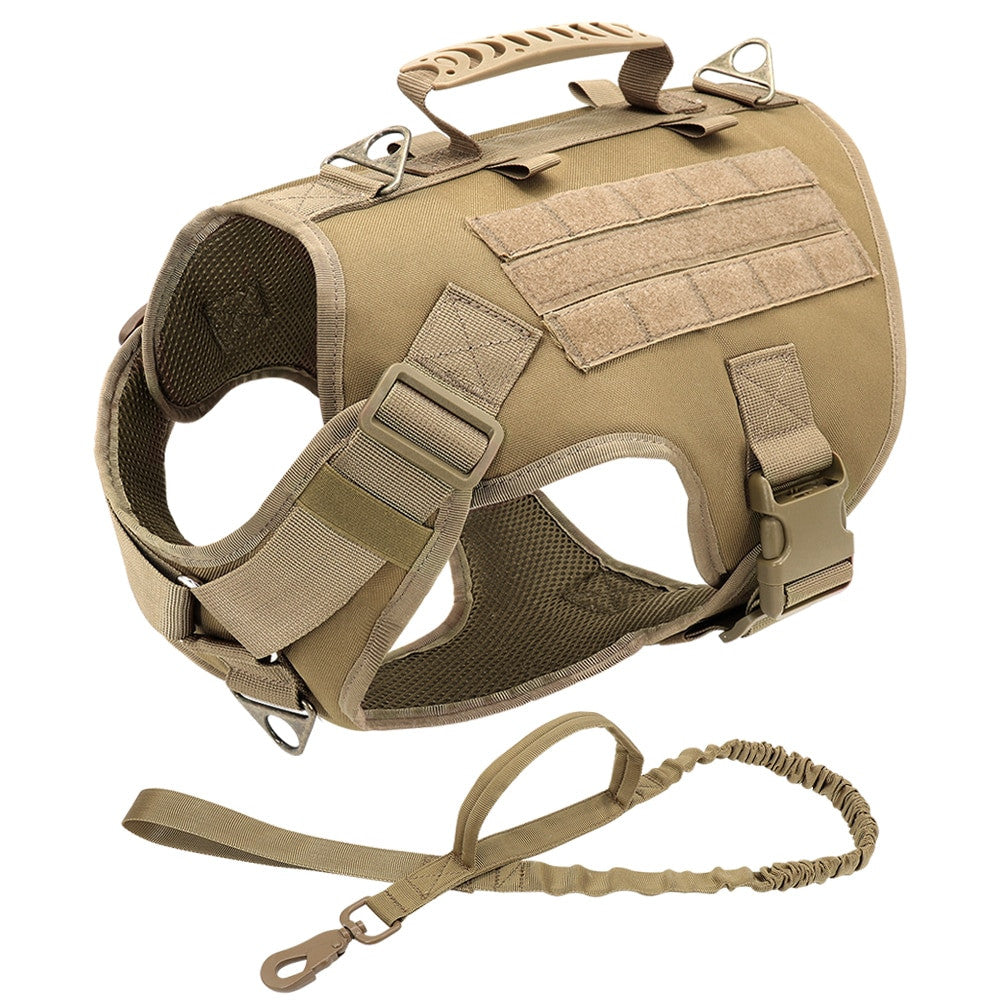 Nylon Tactical Dog Harness, Collar & Leash