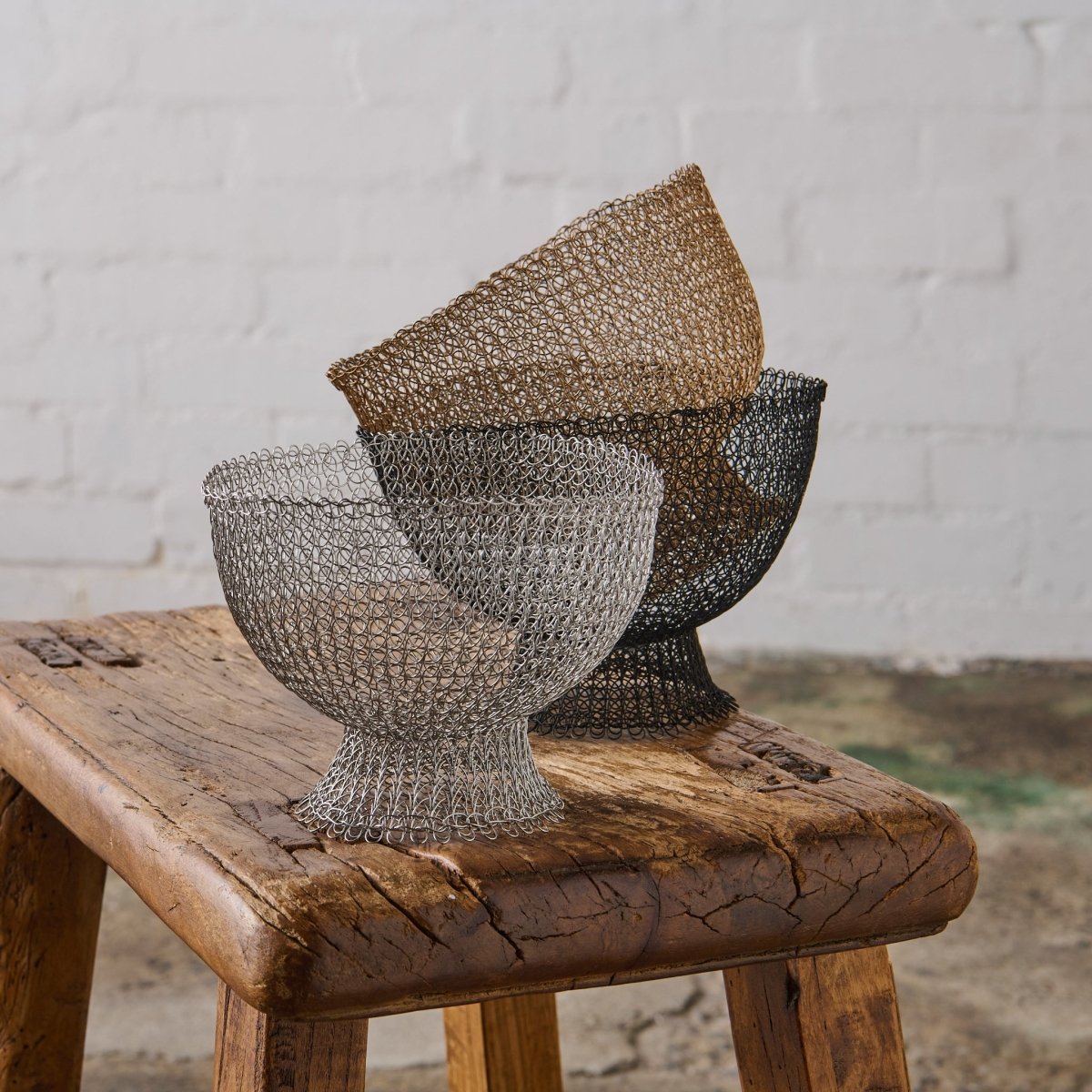 Hand Crochet Wire Baskets