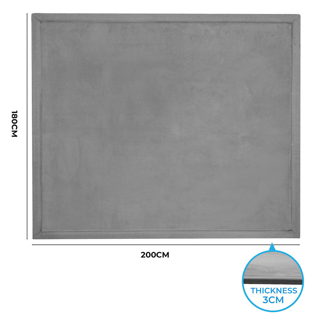 Marlow Coral Velvet Area Rugs Large Mat 180x200cm Grey