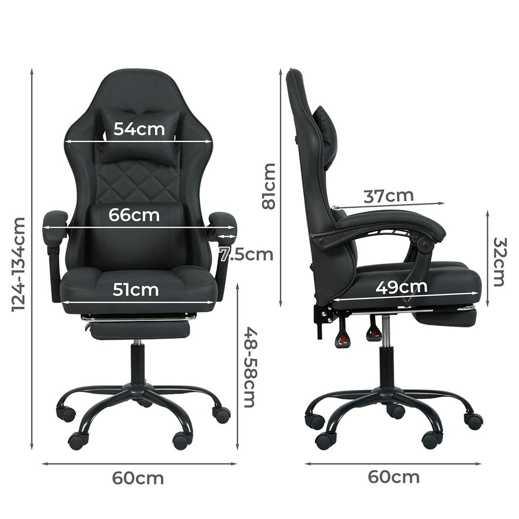 Levede Office Chair High Back Suede Fabric Gaming Chair