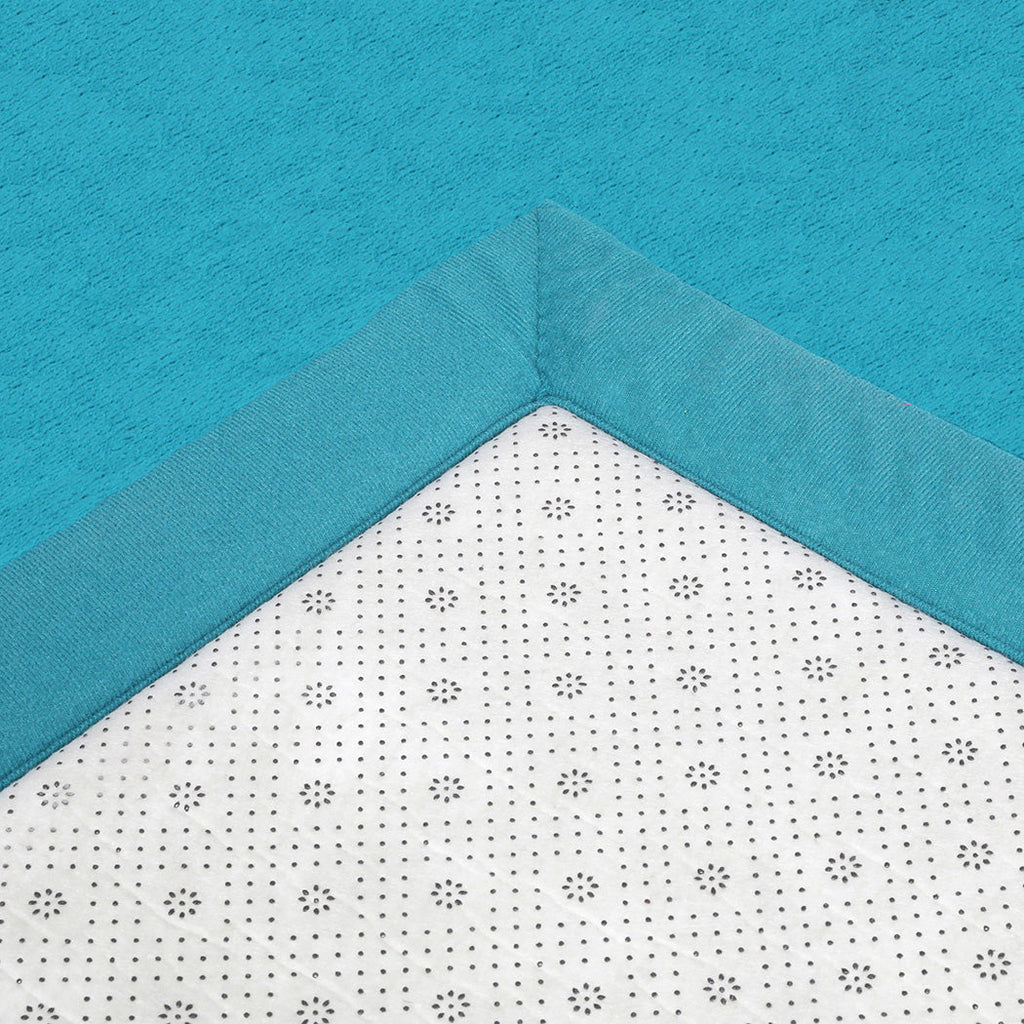 Marlow Coral Velvet Area Rugs Large Mat 150x200cm Blue