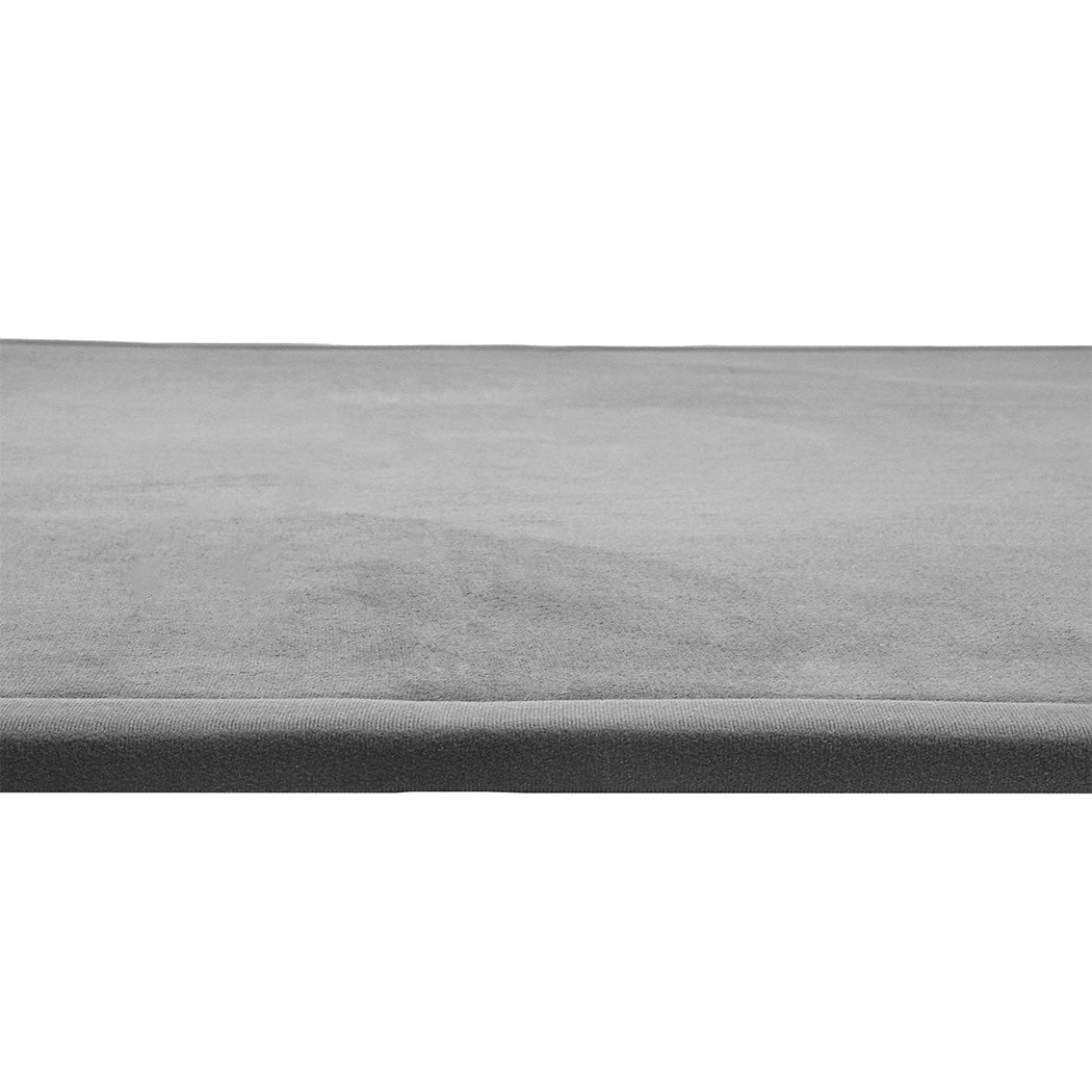 Marlow Coral Velvet Area Rugs Large Mat 180x200cm Grey