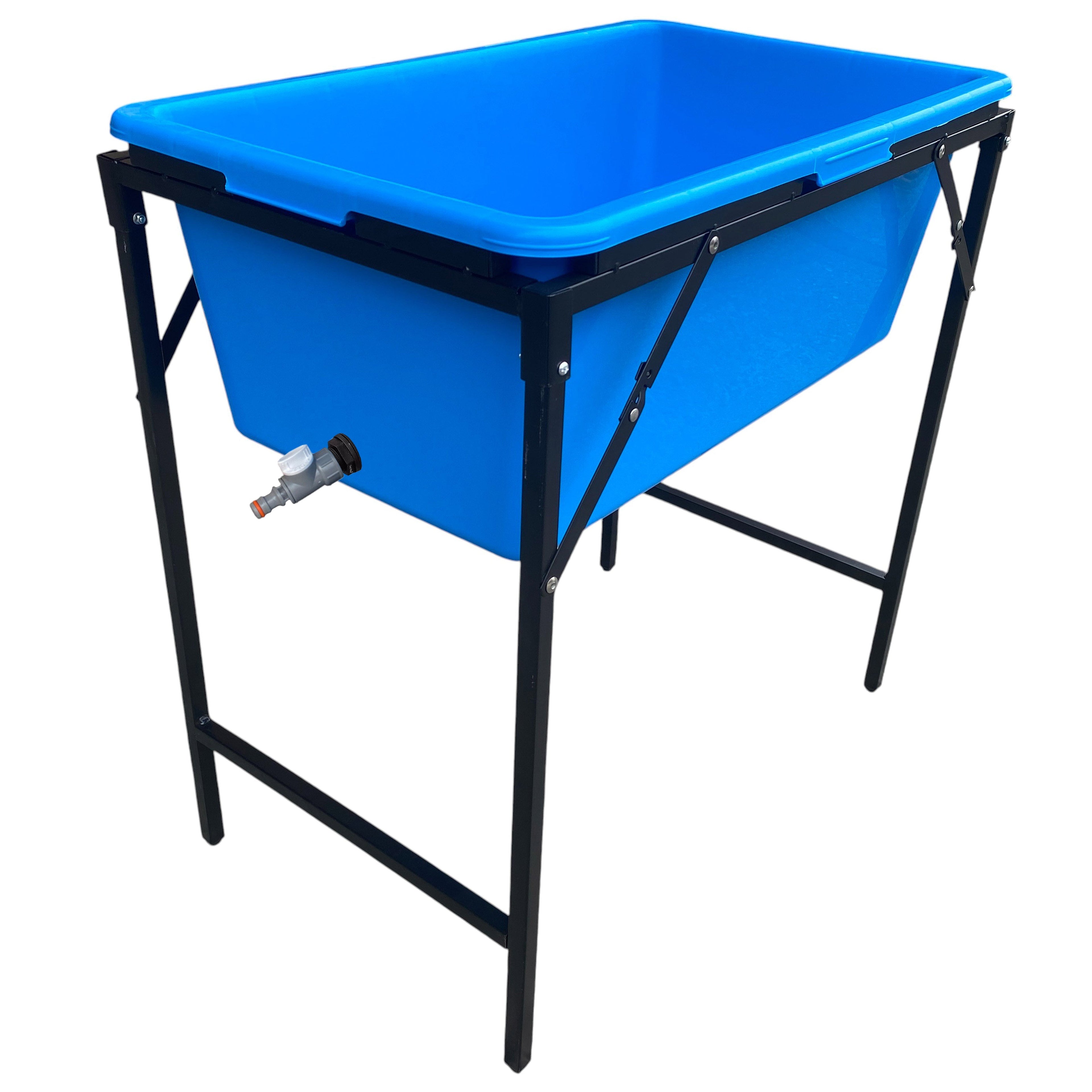 Blue Dog Bath with Drain Valve (WL) and Stand BSP Thread Fitting Water Connector