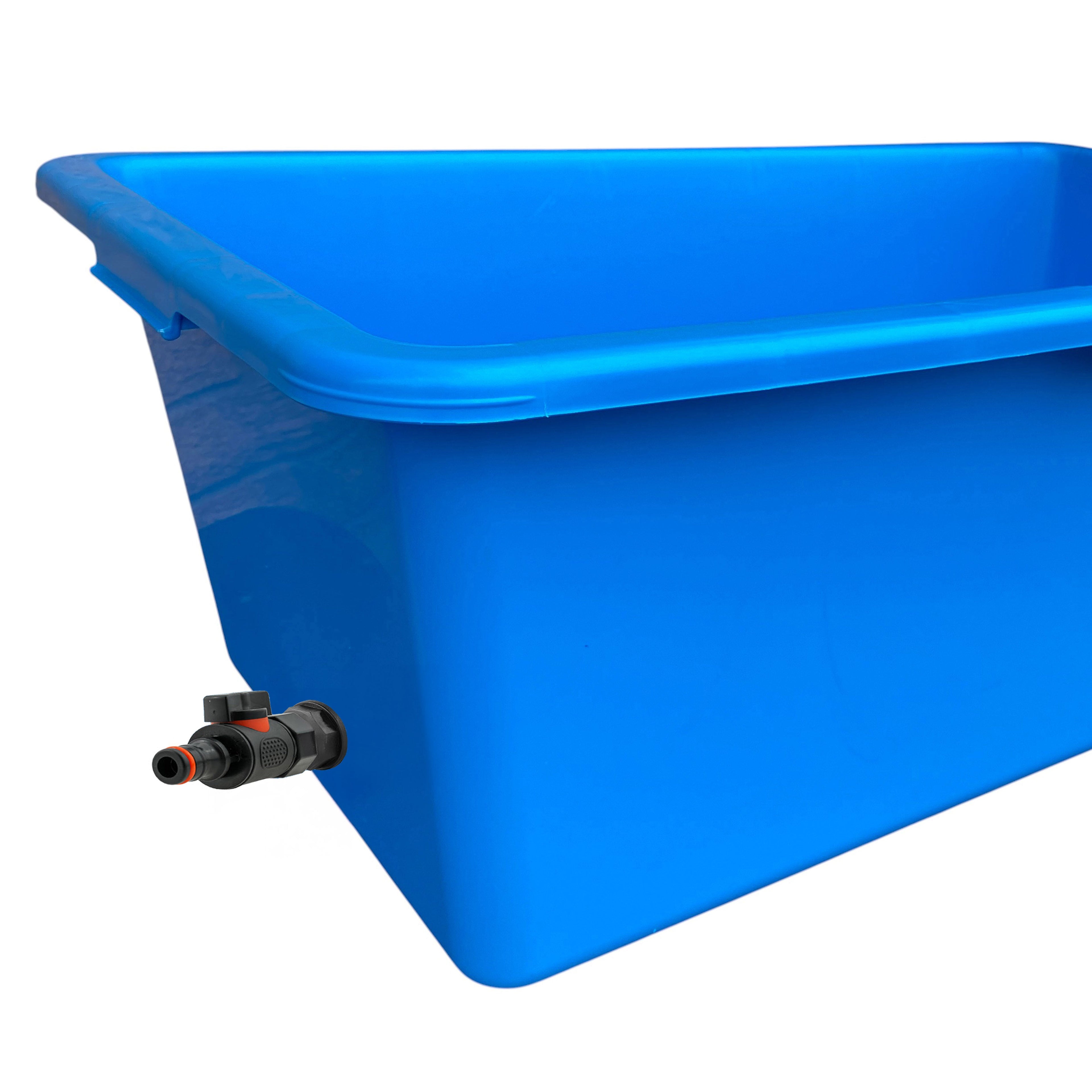 Blue Dog Bath with Drain Valve (Black) BSP Thread Fitting DIY Workshop Accessory