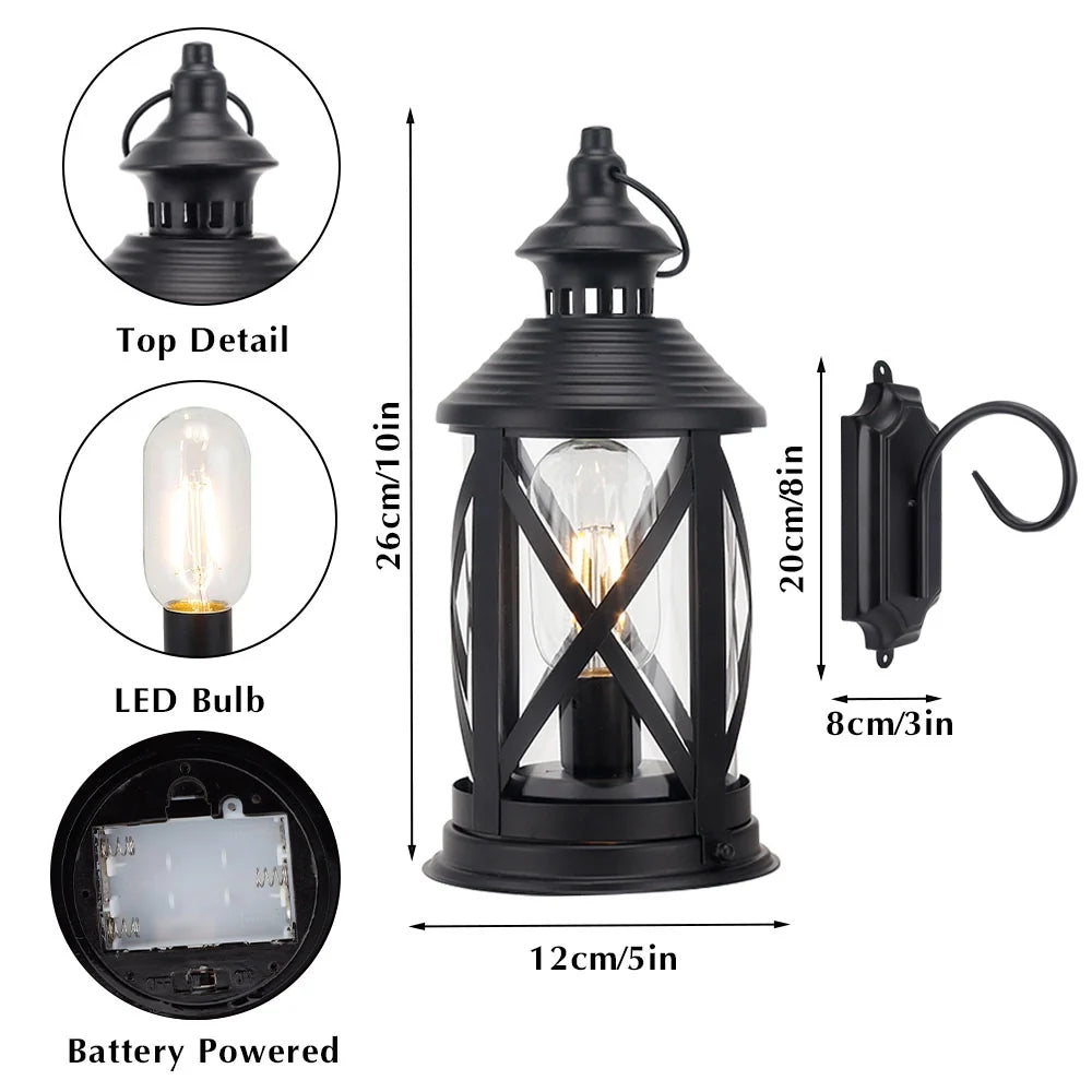 10'' Tall Decorative Cordless Table Lamps LED Edison Lights Hanging Lamps